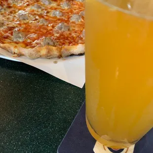 a glass of orange juice