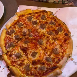 3 meat pizza