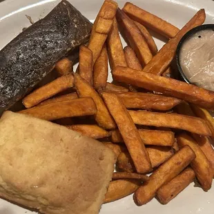 Smoked Salmon and Sweet Potato Fries