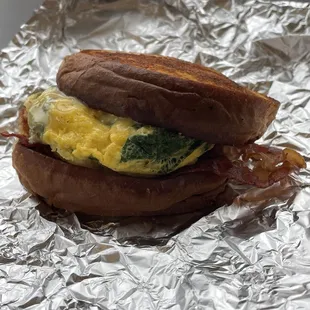 The breakfast sandwich with their sauce.  Soooooo good.