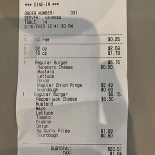 Sharing my receipt so you can see pricing. Was reasonable in our opinion and well worth it!