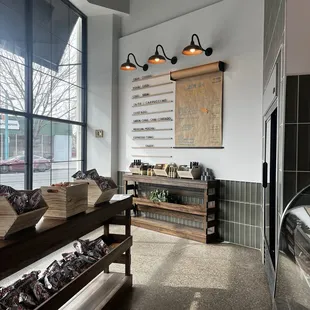 interior, sushi and sashimi