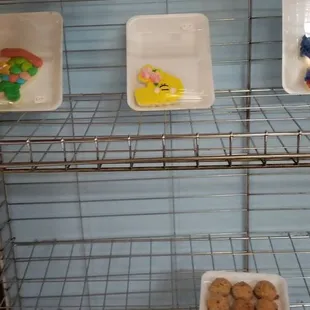 Great food,bakery items and service. Usually this rack is full in photo. The fried shrimp were huge and amazing. Our waiter was awesome.