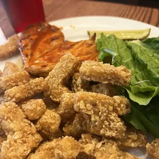 Grilled Buffalo Chicken Sandwich and Tots