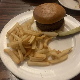 Burger and fries.