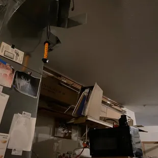 a cluttered office