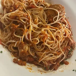 'Sghetti and meatballs