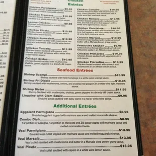 sushi and sashimi, menu