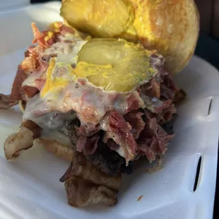 Full Loaded Pastrami Burger