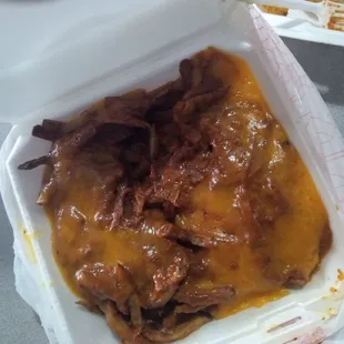 Old ass fries supposed to be chilli cheese SMH