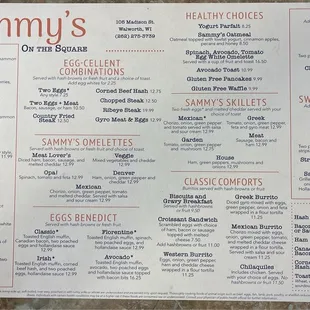 Breakfast menu