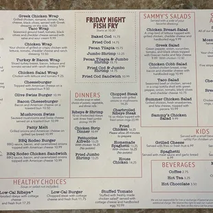 Lunch menu