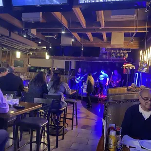 Restaurant and band stage