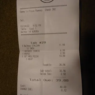 Final tab.