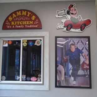 Some wall displays - President Nixon bowling - funny!