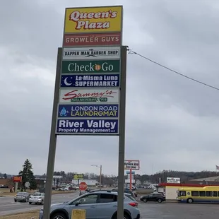 Outside Plaza front entrance signage.