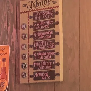 Daily specials board