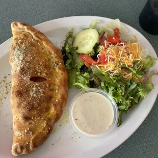 Mini Calzone and Salad