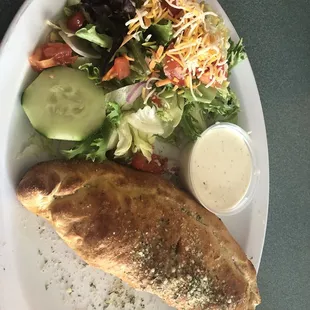 Friday special - mini calzone &amp; a side salad for $8