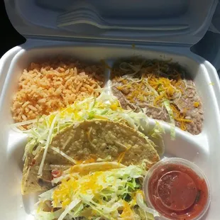 One soft and one hard machaca tacos combo