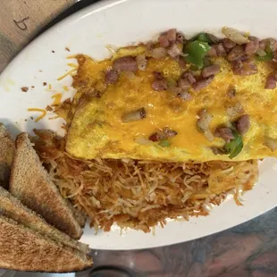 Denver omelette with their homemade salsa