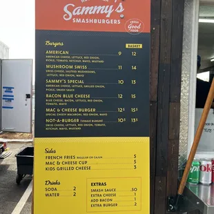 Sammy's menu
