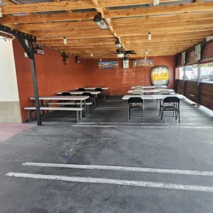 Covered patio area for larger family gatherings or  business meetings.