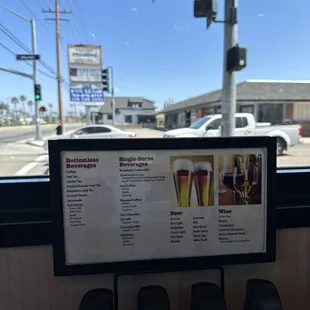 Drink menu