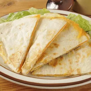 a plate of quesadillas