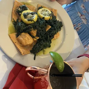 Crab &amp; lobster ravioli