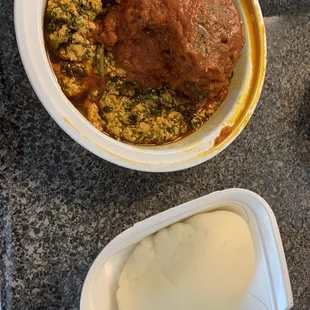 Egusi with Fish , Fufu