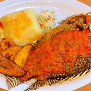 Acheke with Grilled or Fried Tilapia (Saturdays Special!)