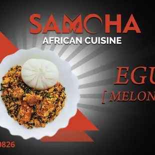 Fufu Served With Egusi (Melon) Soup