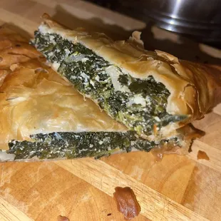a spinach and cheese pastry