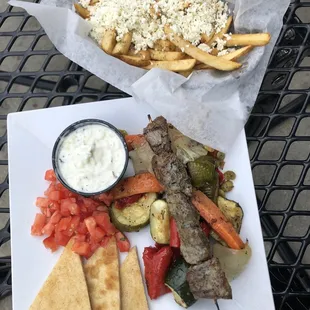 Grilled Steak platter - comes with two sides and pita!