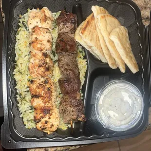 Chicken and steak protein