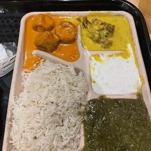Combination Plate with White Rice