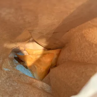 the inside of a paper bag