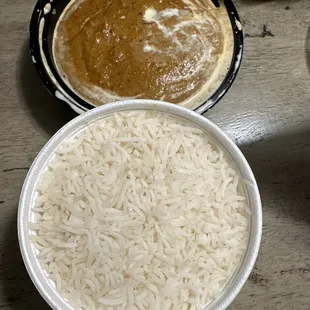 Chicken Tikka Masala and Plain Rice