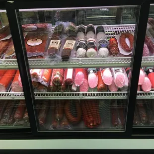 a variety of sausages