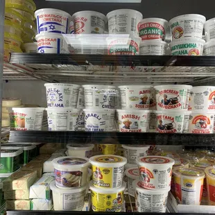 Sour cream and butter selection