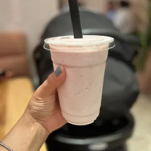 Fresh strawberries shake