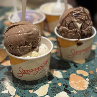 Two scoops and single scoops