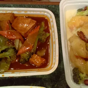 Szechuan Bean Curd, Walnut Shrimp