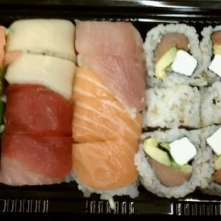 Philadelphia and Rainbow rolls to go