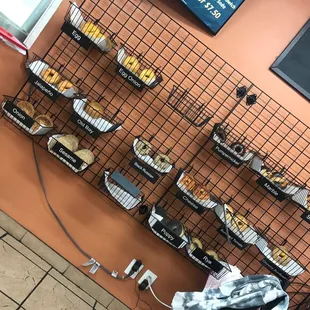 a wall of donuts
