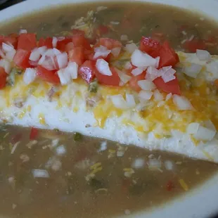 Smothered breakfast burrito