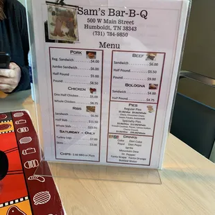 Menu.
