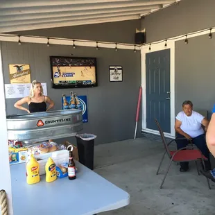 a man and a woman sitting at a table