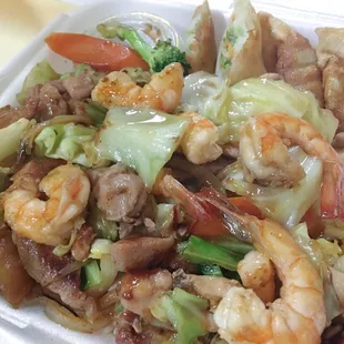 Shrimp teriyaki rice plate